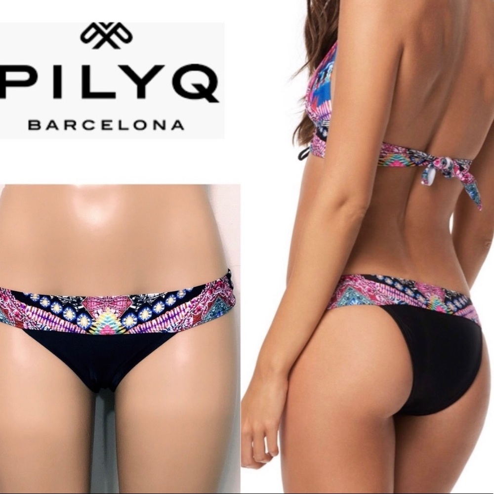 NWT PILYQ Hindi Banded Teeny Bikini Bottoms